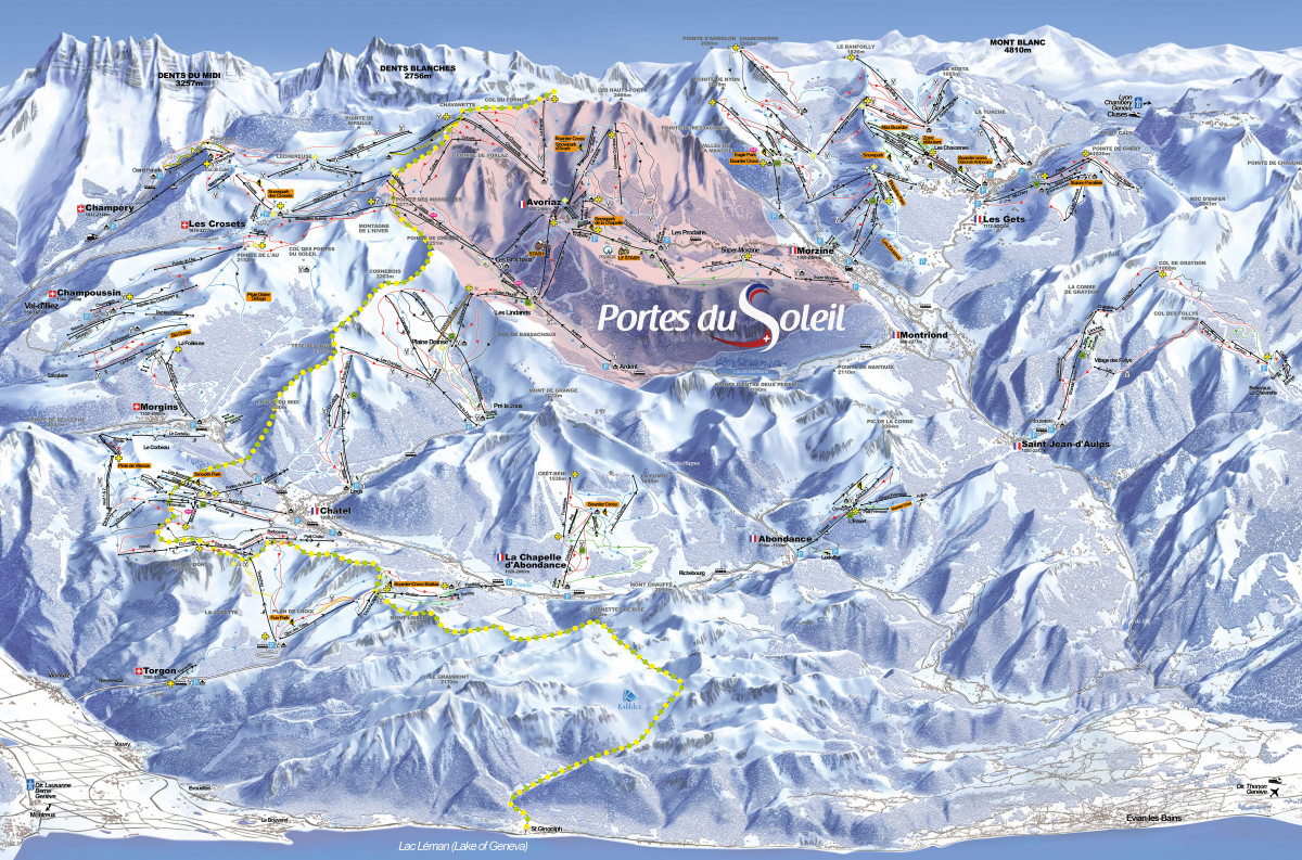 Plan des pistes des Portes du Soleil