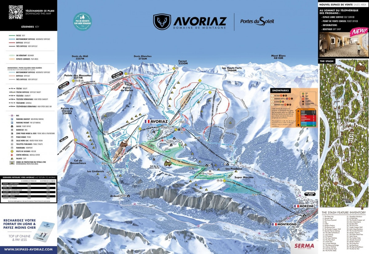 plan des pistes Avoriaz 1800