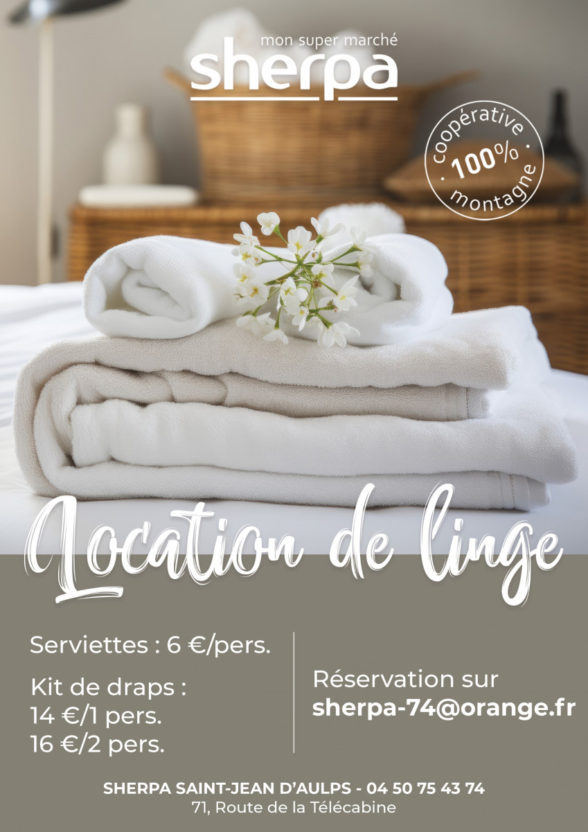 Affiche Sherpa location linge.