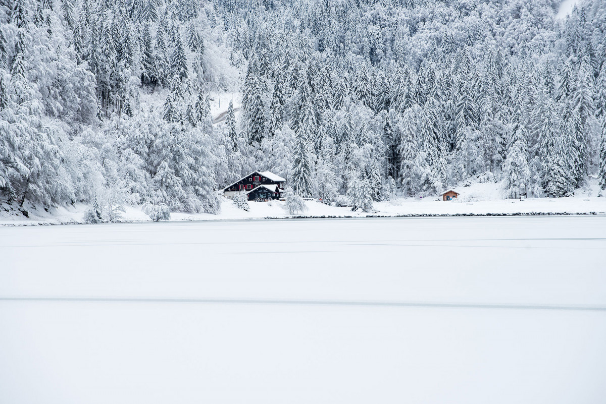 Le Lac de Montriond en hiver