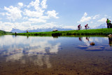 Lac de Joux-Plane, vue sur le Mont-Blanc