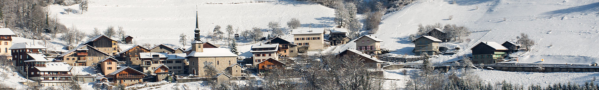 Le village de La Forclaz en hiver