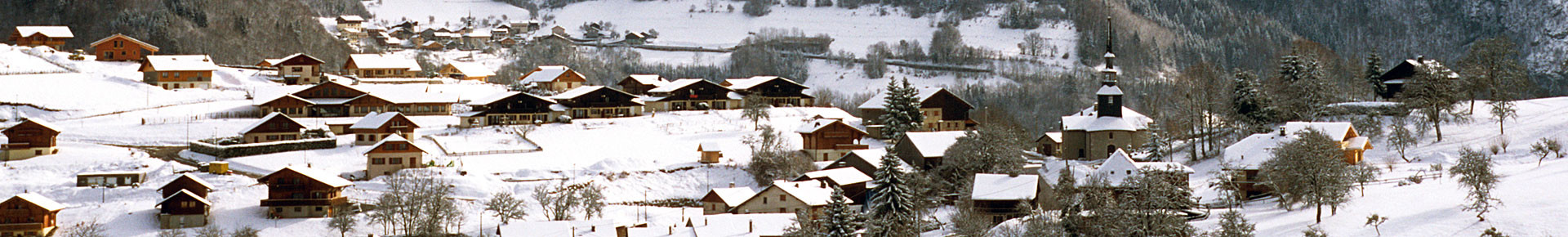 Le village de La Vernaz en hiver