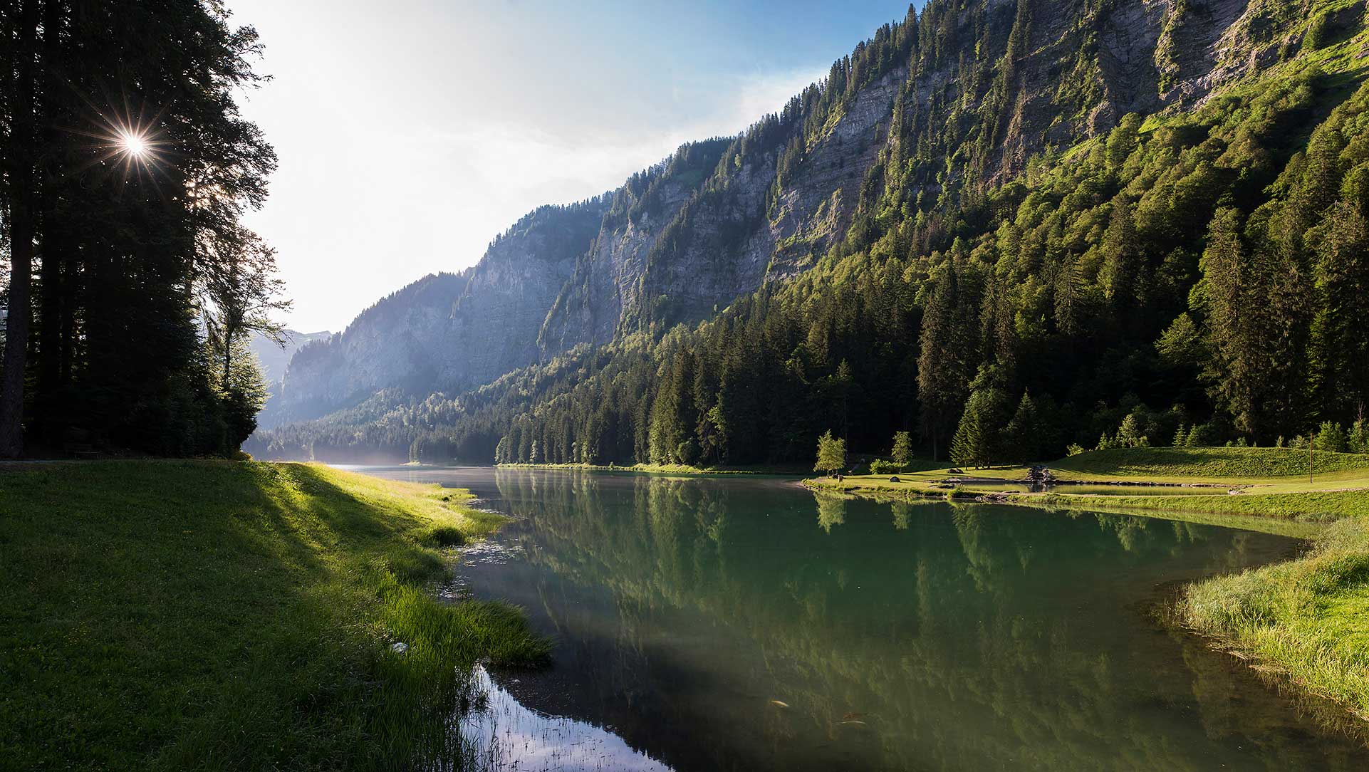 Sunset at Montriond Lake