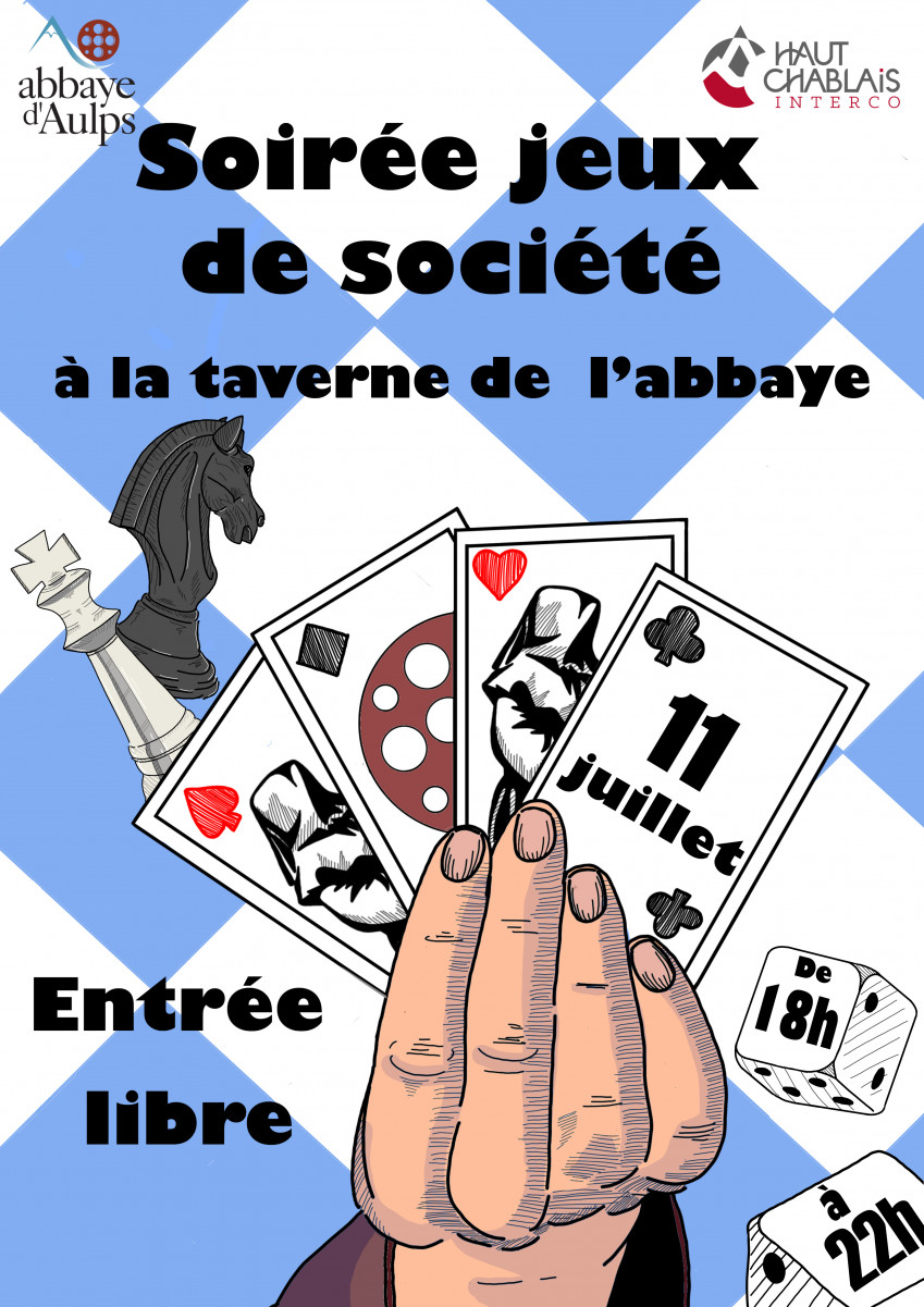 Affiche Soirée Jeux à l'Abbaye !_Saint-Jean-d'Aulps