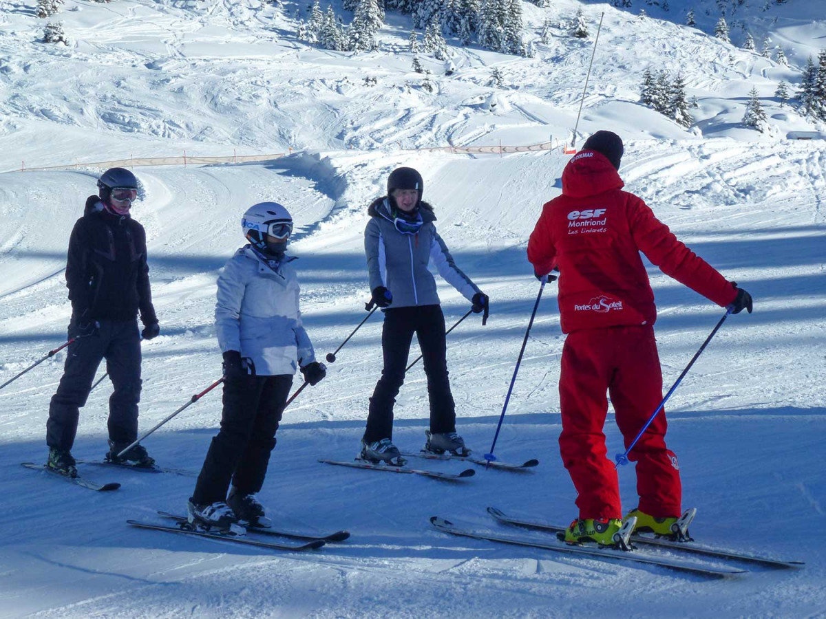 Cours collectif de ski alpin