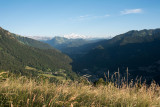 Le village de Saint Jean d'Aulps et le Mont-Blanc