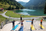Yoga at Montriond Lake