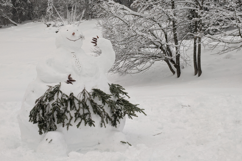 Concours de bonhomme de neige à Montriond.