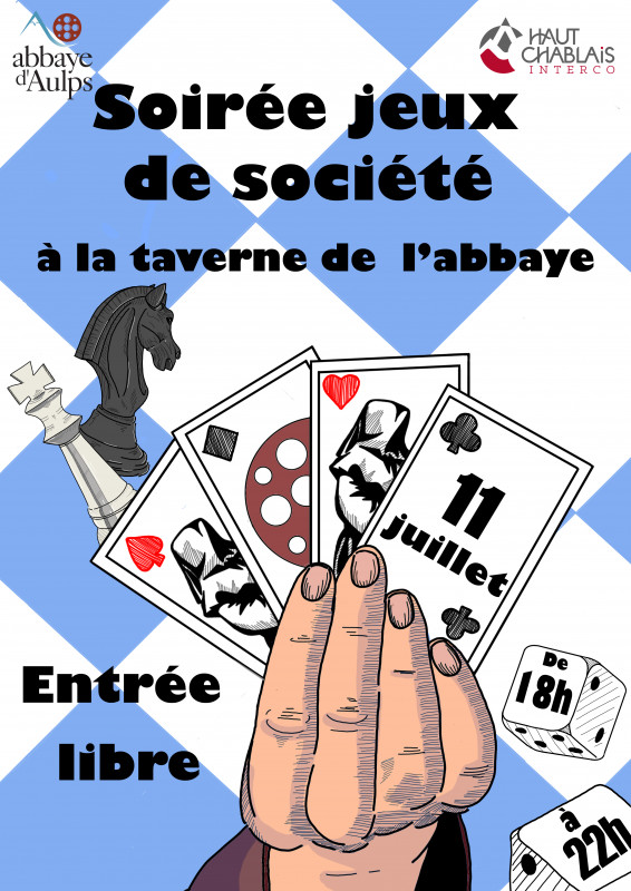 Affiche Soirée Jeux à l'Abbaye !_Saint-Jean-d'Aulps