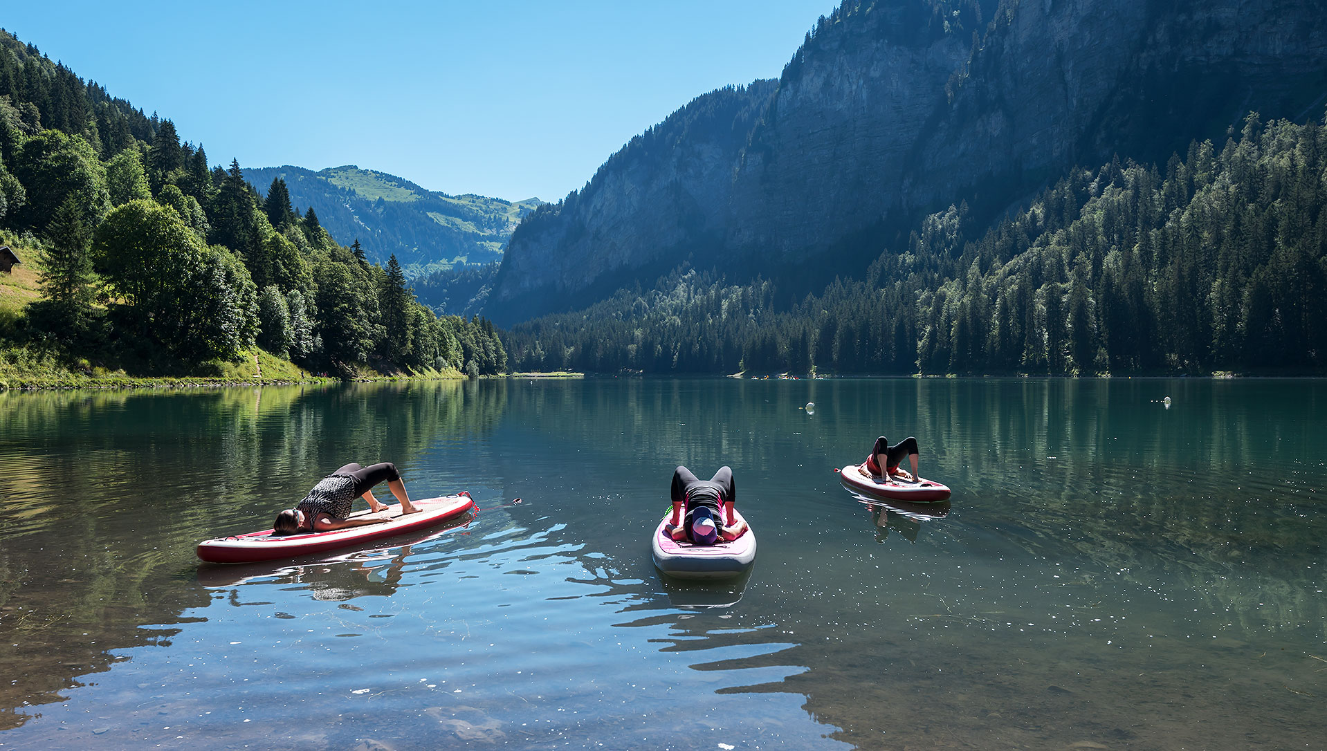 Yoga at Montriond Lake