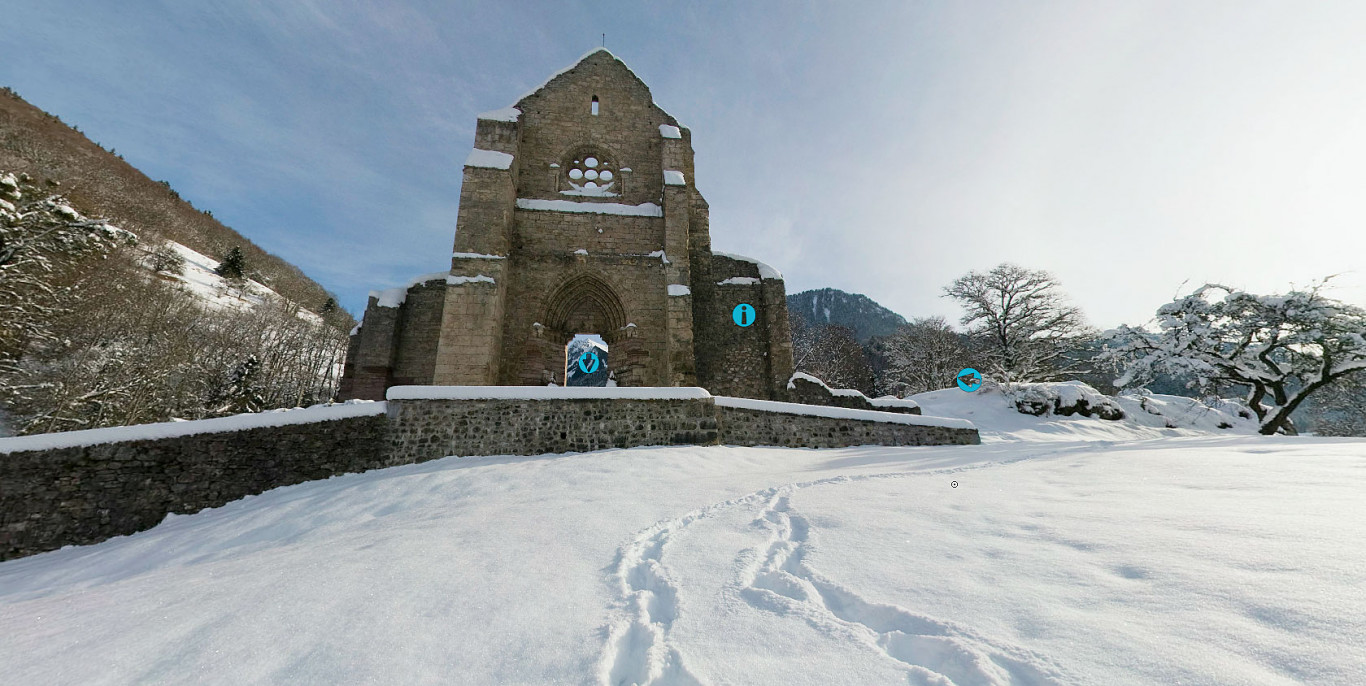 Visite virtuelle de l'Abbaye d'Aulps en hiver